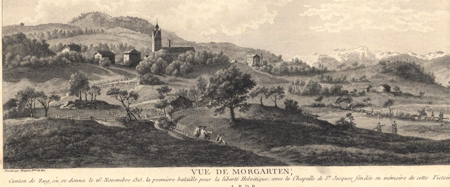 Incisioni: Morgarten Originalkupferstich 1780 – Usato da Rafz venduto da Helvet32 1