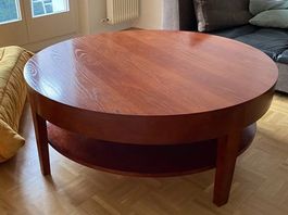 Grande table basse ronde en bois massif Ø120 cm