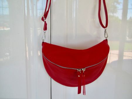 SAC EN BANDOULIERE CHICOREE  PU ROUGE