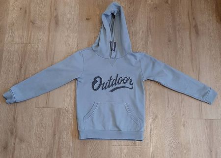Schöner Kapuzenpullover mit Kängurutasche stahlblau Gr. 122