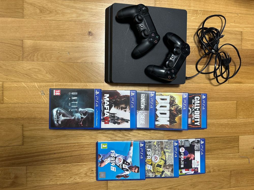 Console PlayStation 4 Noir 500 Go + 3 Jeux + 1 Manette – PS4 Occasion PAL