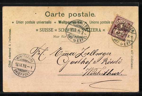 Ansichtskarten: Litho St. Gallen, Gesamtansicht, Kathedr – Gebraucht aus Berlin von bartko-reher 1