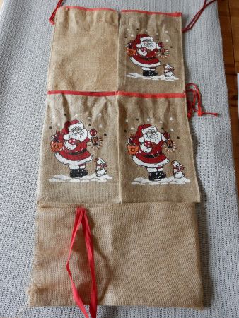 5 x St. Nikolaussäcke Weihnachten Jute Sack Samichlaus
