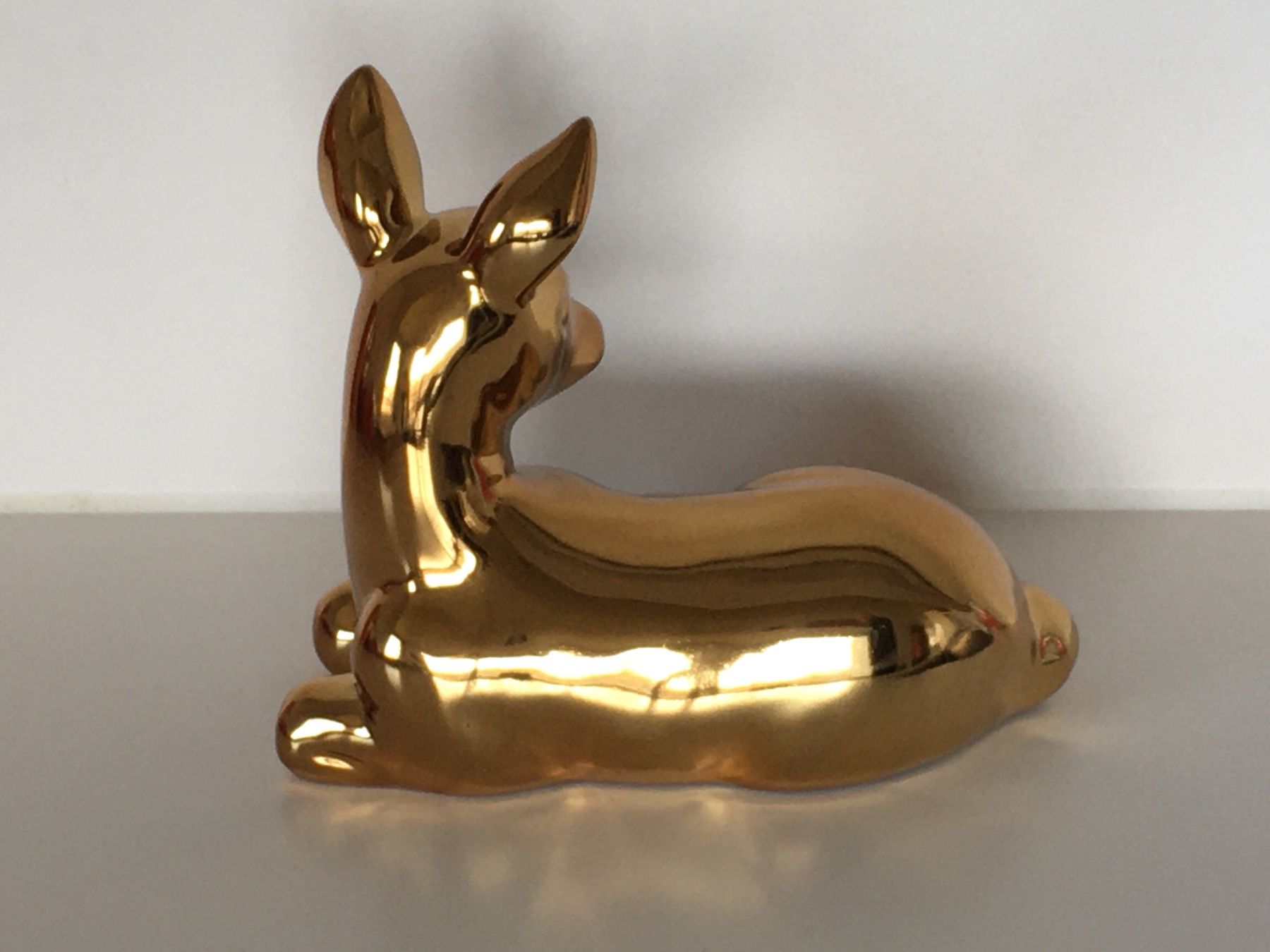 Sculture & Statue: Goldenes Rehkitz aus Keramik – Usato da zürich venduto da Cf8000 1