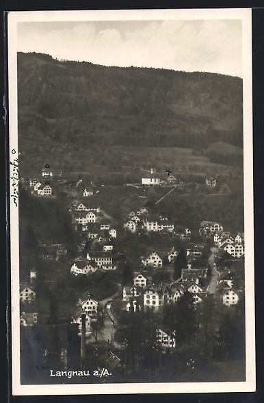 Cartoline postali: Langnau a. A., Totalansicht mit Strasse  – Usato da Berlin venduto da bartko-reher