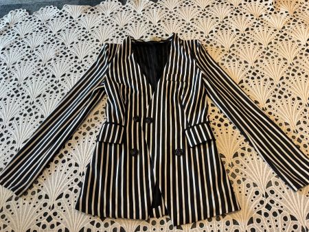 Damen Blazer gestreift schwarz weiss Gr XS guter Zustand