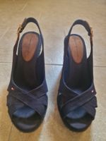 Blaue Originale Tommy Hilfiger Plateau Keil Sandalen