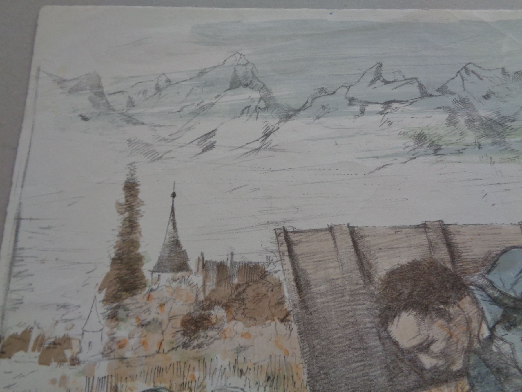 Grafica & Litografie: Lithografie Weinlese 1967 hinter Glas – Usato da Chur venduto da omonia 5
