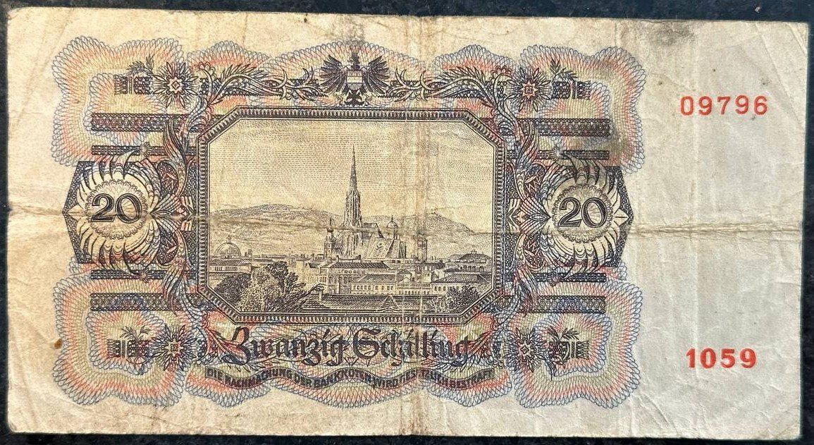 Banconote: Seltene 20 Schilling Banknote von 1946 – Usato da Beringen venduto da Mantafisch1 1