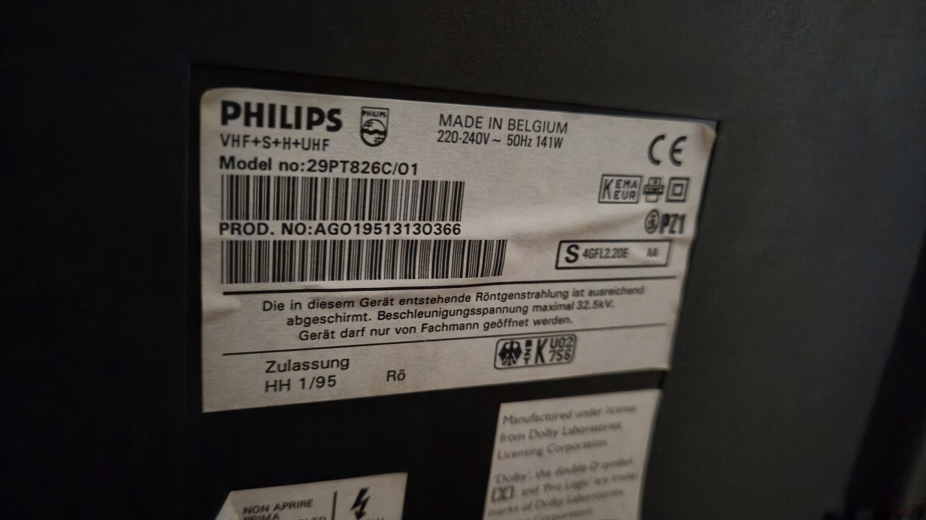 Televisori: Philips Röhrenfernseher Model: 29pt826c/01 – Usato da Winden venduto da loudy22 1