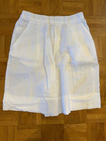 Benetton Damen Shorts Leinen Hose weiss NEU