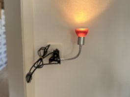 Vintage Wandleuchte mit Schwanenhals & Stecker
