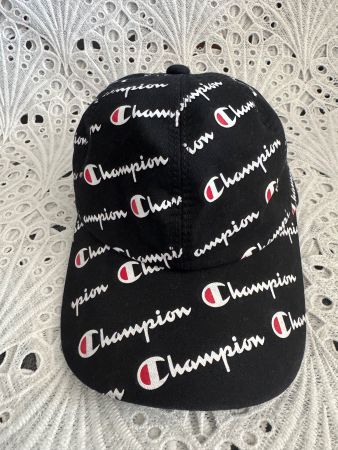 Champion Cap Schwarz mit Logo Top Zustand Unisex
