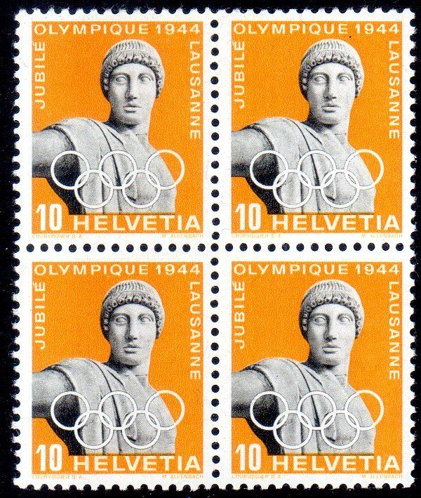 Tutti i francobolli: 1944 OLYMPIADE 4ERBLOCK ** POSTFRISCH ** - OL2 – Nuovo (secondo la descrizione) da Losone venduto da EM2019