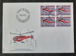 12-6-3 Timbre Helvetia oblitérés sur enveloppe FDC - Bloc4