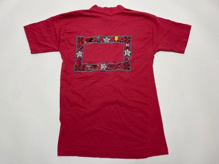 Vintage 90s T-Shirt Verbier Wallis Switzerland Edelweis Sz S