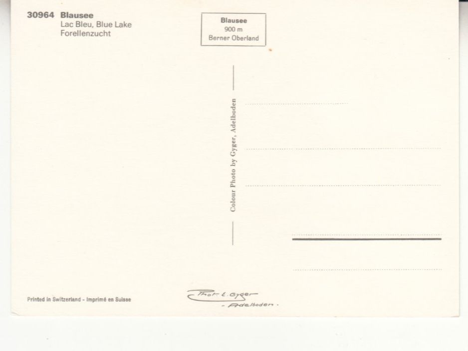 Cartes postales: Blausee ca. 1970 – D'occasion à Bürglen TG par StampGraf 1
