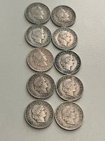 Lot mit 10 Stk. 5 Rp. 1917