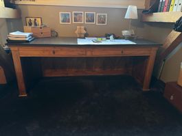Massiver Holz- MDF Schreibtisch Vintage 1920er Art déco