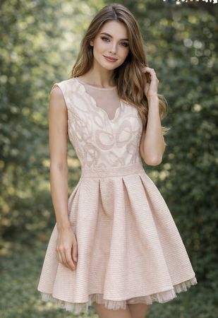 Elegantes rosefarbenes Kleid von Betty Lexa / D.F.L