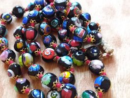 Vintage Murano Millefiori Glas HalsKette Collier, 70er