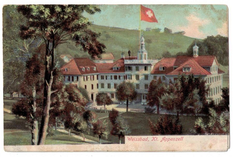 Cartoline postali: Weissbad, Hotel Hof, vor 1905 – Usato da Frauenfeld venduto da POML