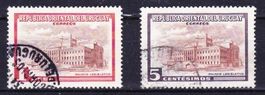 2 timbres URUGUAY - 1954 -  Palacio Legislativo - Obl.