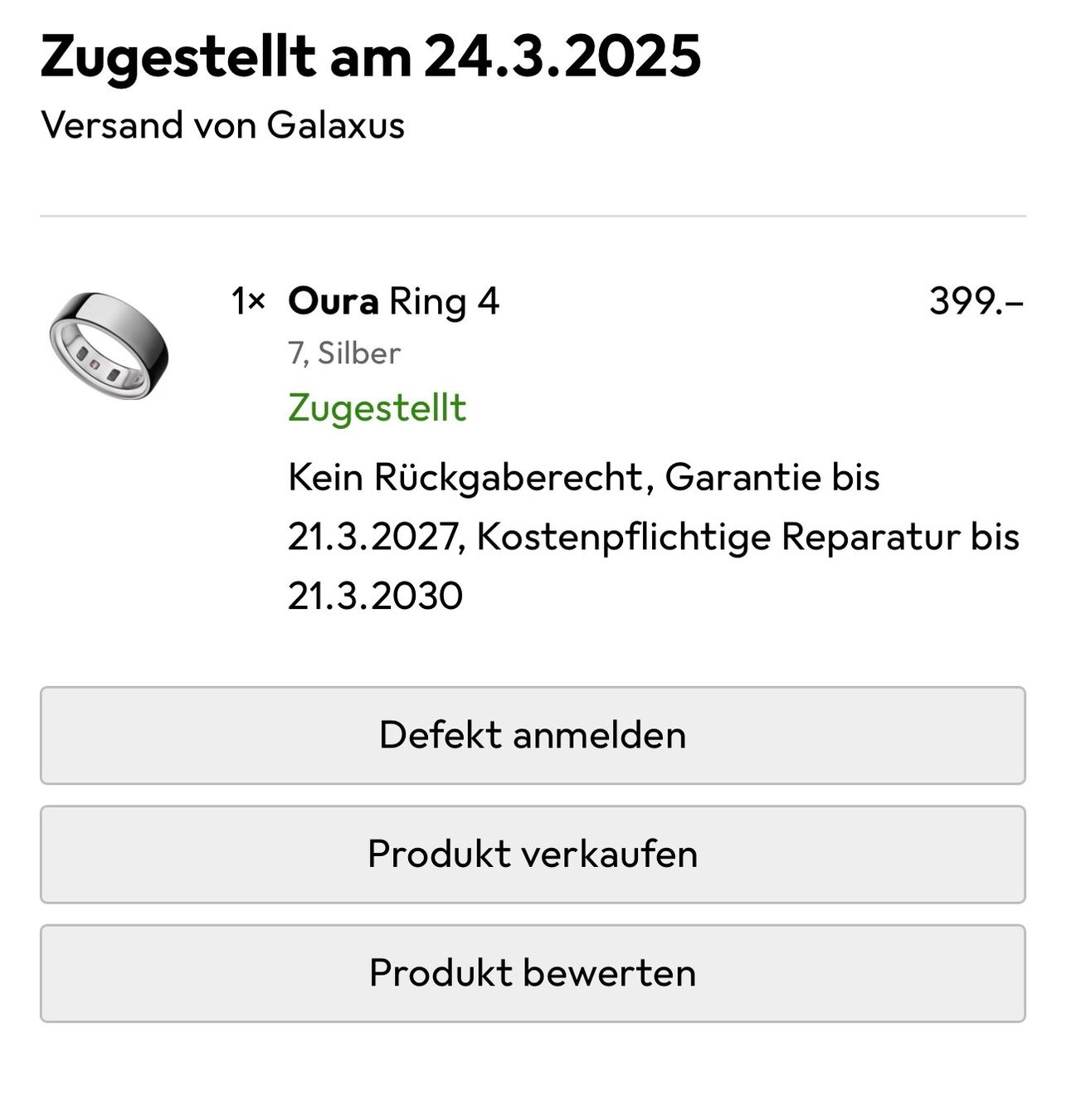 Oura Bagues: Oura Ring Gen 4 - Grösse 7 – D'occasion à Aarau Rohr par GrateFulness 4
