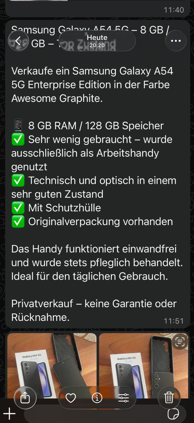 Samsung Telefoni cellulari / Smartphones: New Galaxy A54  5G  Enterprise Edition Awesome Graphite 8GB – Nuovo (secondo la descrizione) da Boll venduto da roy_2fdh 2