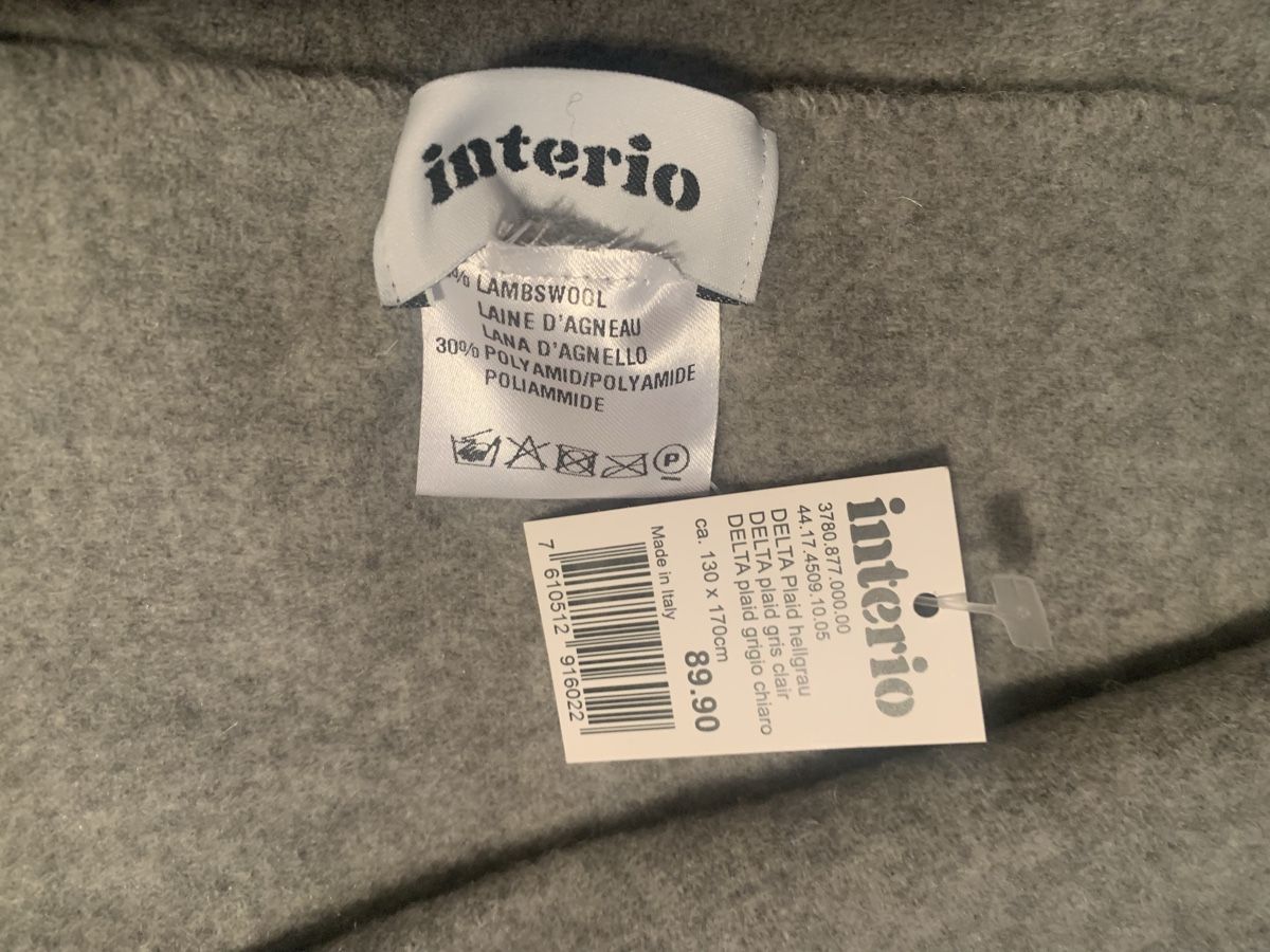 Interio Coperte: Interio Lambswool Blend Blanket – Nuovo e nell'imballaggio originale da Lausanne venduto da milasha 1