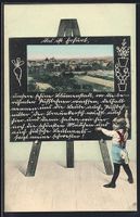 Schultafel-AK Erfurt, Teilansicht aus de
