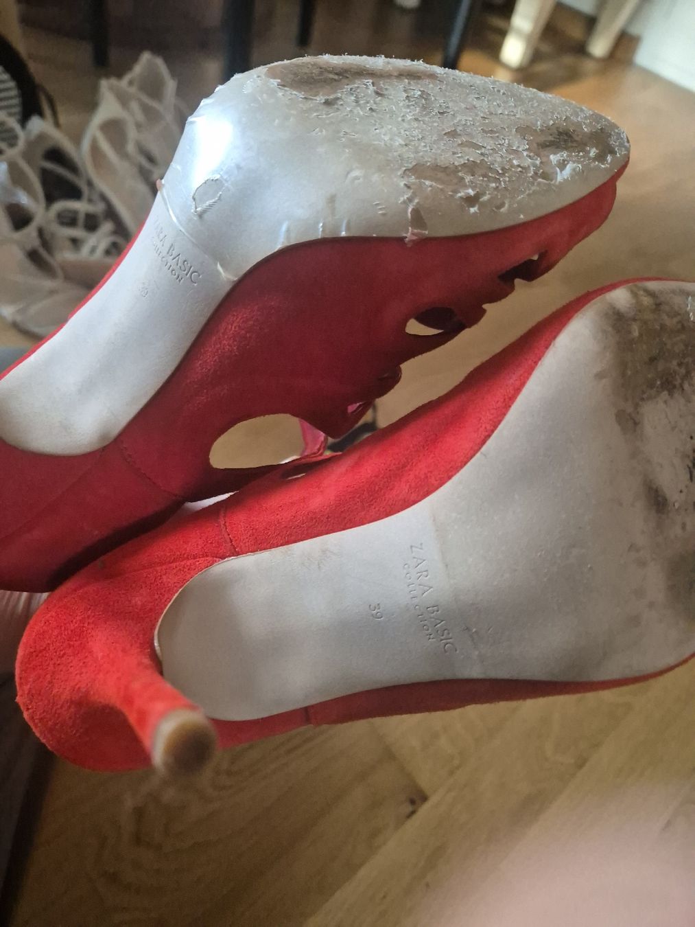 Zara Damenschuhe: Zara Basic High Heels Sandaletten rot Grösse 39 – Gebraucht aus Zürich von Drago670 4