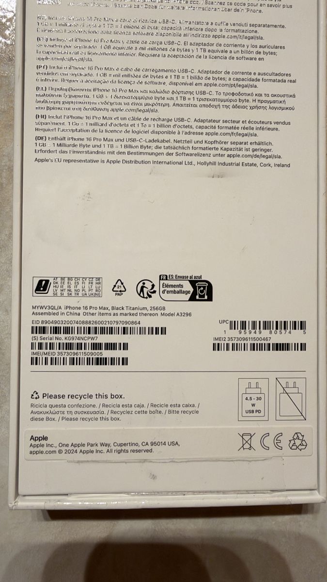 Apple Telefoni cellulari / Smartphones: Iphone 16 Pro Max black 265 gb – Usato da Robasacco venduto da gia_6hvt 3
