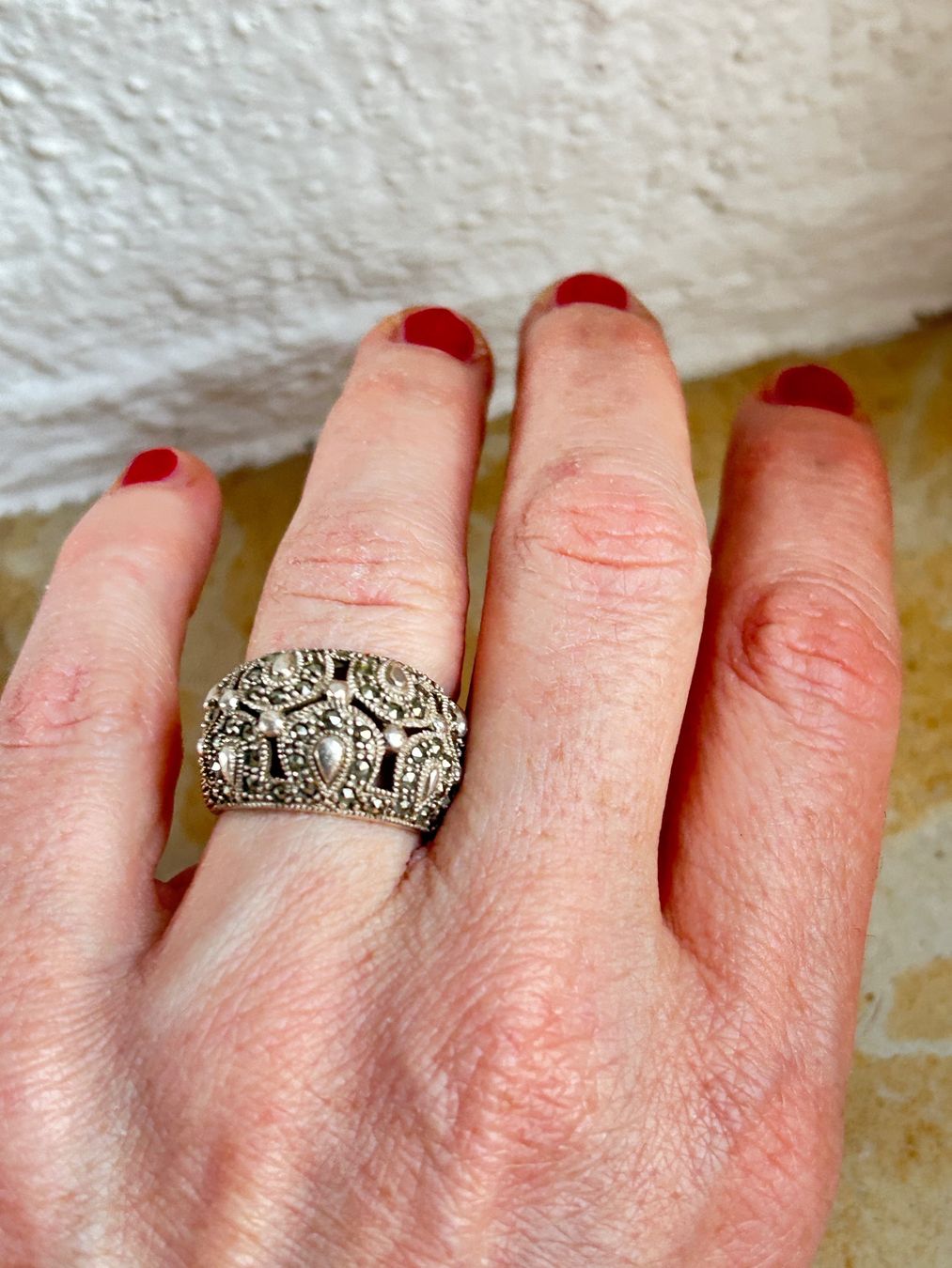 Anelli: Königlicher Silberring mit Pyrit, edel (54.5) – Usato da Laufen venduto da Bellebellezza 1