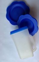 2 Liter Getränkekrug &schönes, blaues Camping Teller Plastik