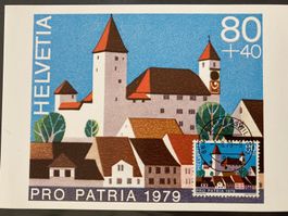Schweiz 1979 Maximumkarte Pro Patria 80 Rapperswil 1.8.79