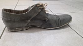 GRAU LEDER SCHUHE GR:43  GÜNSTIG