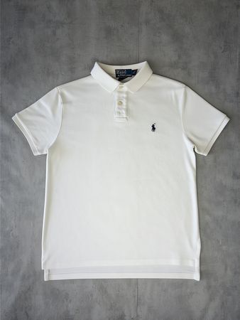 Polo Ralph Lauren blanc logo brodé bleu - M Custom Fit #24