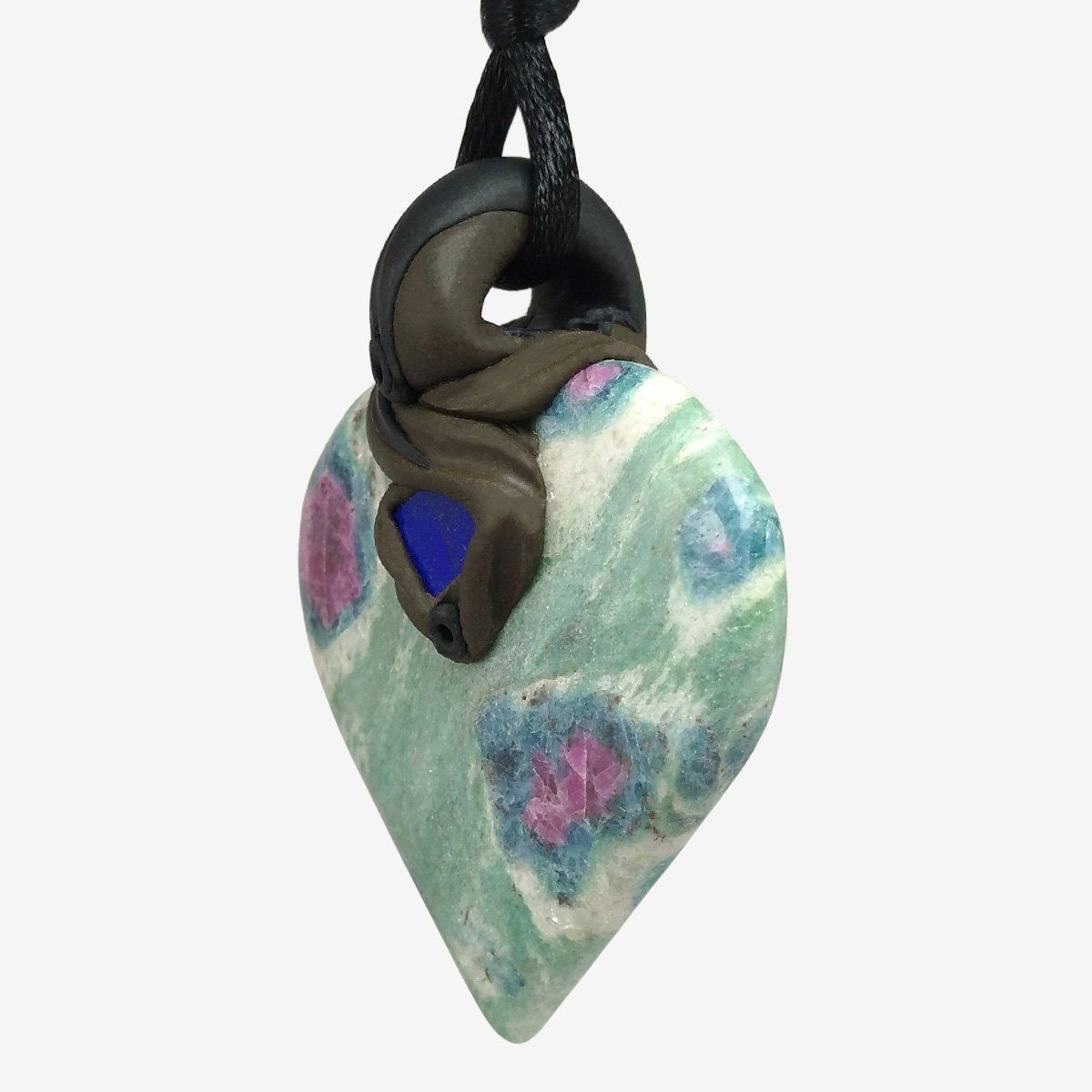 Edelsteine: Rubin-Fuchsit Steinanhänger mit Lapislazuli – Neu und originalverpackt aus Meilen von BYRD-Design 1