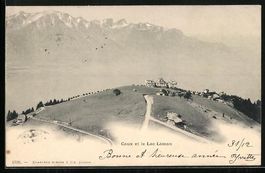 AK Caux, Panorama et le Lac Leman, 1899