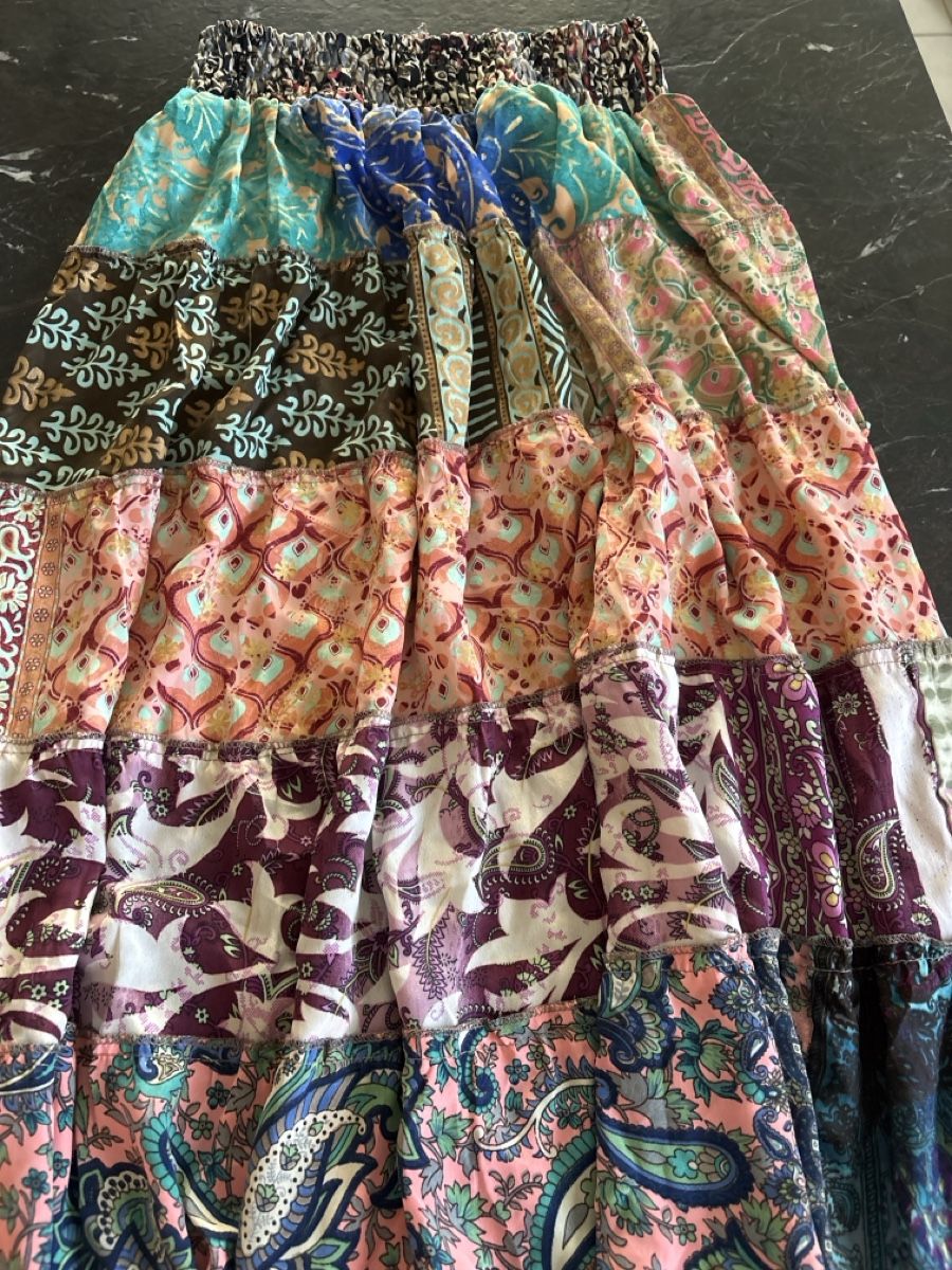 Gonne: Maxirock Patchwork Sari-Stoffreste mit Gummizug – Nuovo (secondo la descrizione) da Pfäffikon ZH venduto da Shona 1