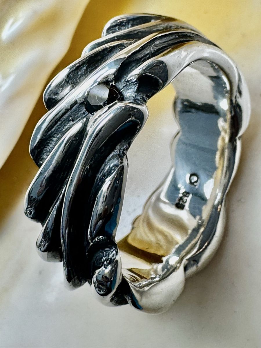 Ringe: Echter schwarzer Natur-Diamant - Silberring – Neu und originalverpackt aus Jona von Herzschmiede 5