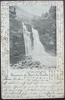 Souvenir du SAUT DU DOUBS - gel. 1900 Ambulant, Stabstempel
