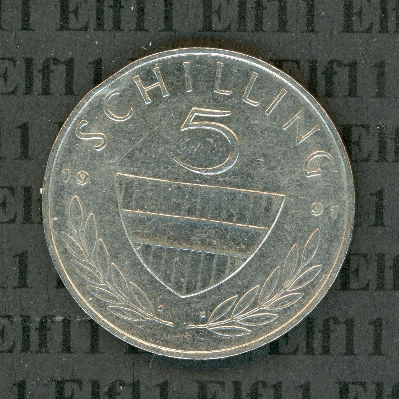 Alle Münzen: ATS___5.00 1991 -vz 5 Schilling – Gebraucht aus Widnau von Elf11