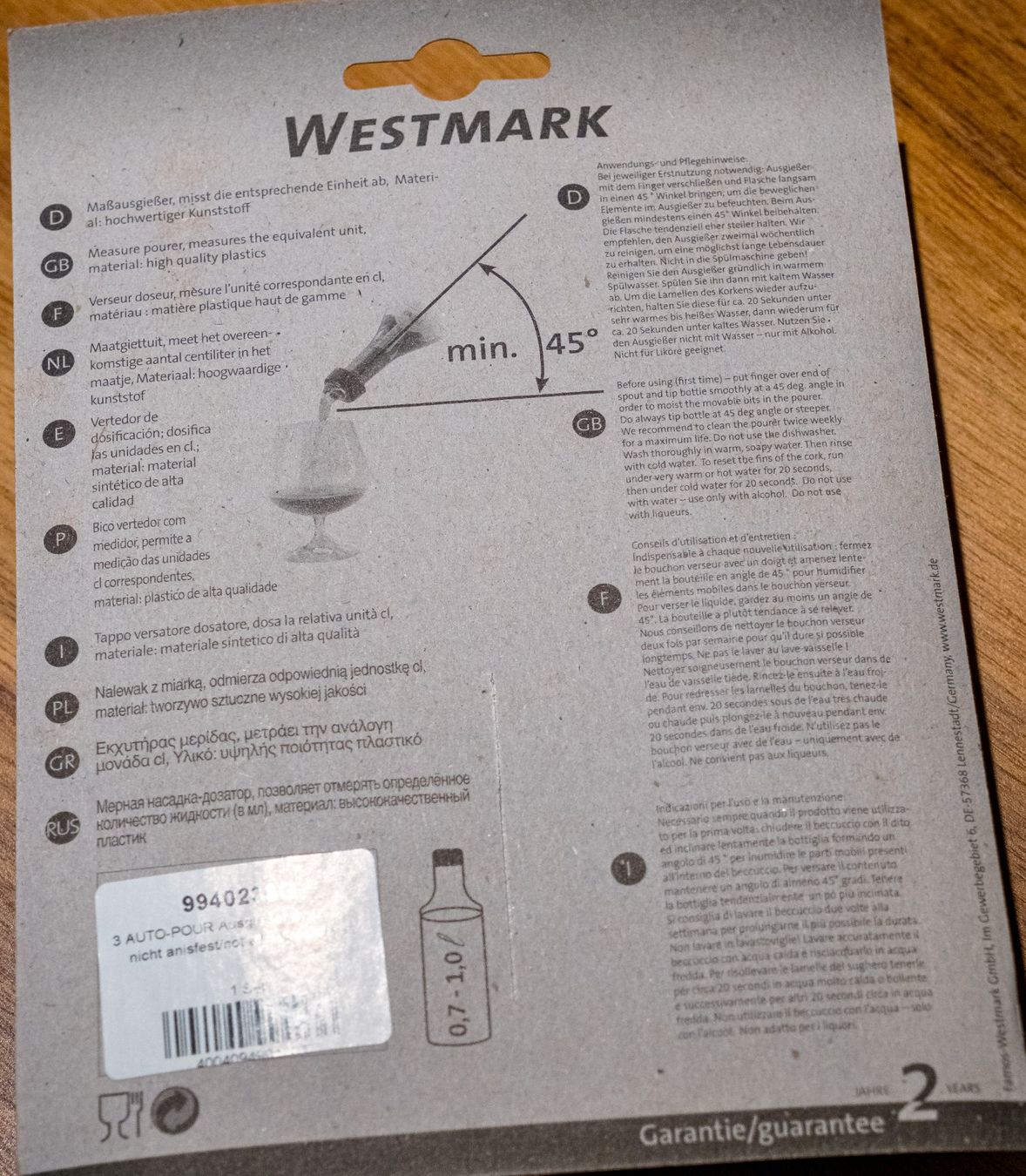Flaschenöffner & -verschlüsse: 3er-Set Dosierausgiesser WESTMARK 4cl – Neu und originalverpackt aus Schenkon von amrix 1