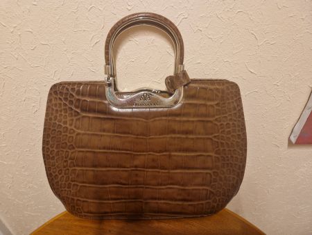 Eleganti Handtasche, seltenes Kroko-Muster, neu nie getragen