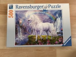 Ravensburger 500 Teile Puzzle Einhorn Regenbogen Schloss Neu