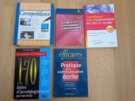 Lot de livres en français  communication & correspondance