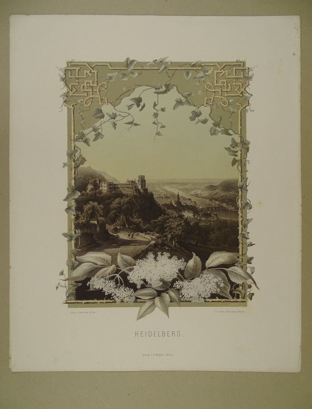 Stiche: HEIDELBERG, LITHOGRAPHIE 1866 – Gebraucht aus Grüningen von Kartensammler 1