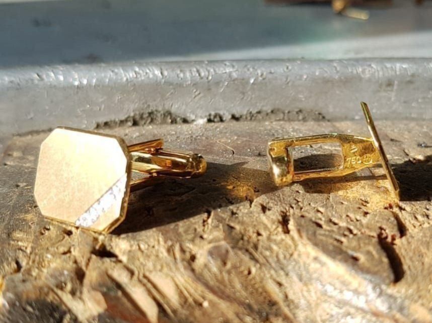 Manschettenknöpfe: Wunderschöne Manschettenknöpfe aus 18kt. – Neu (gemäss Beschreibung) aus Unterägeri von Altgoldschmuck 5